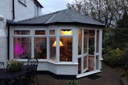 After Hybrid Shape Tiled Warm Roof Conservatory After Hybrid Shape Tiled Warm Roof Conservatory,
