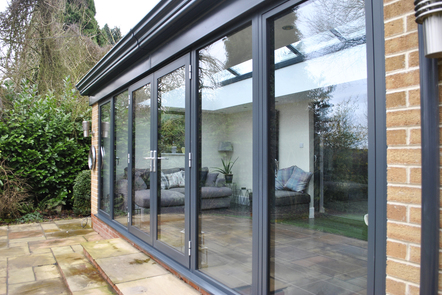 Anthracite Grey Aluminium Bi-folding Doors  Anthracite Grey Aluminium Bi-folding Doors,