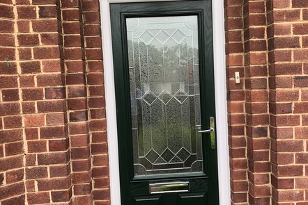 Green 3 Quarter Glazed Composite Door Green 3 Quarter Glazed Composite Door,