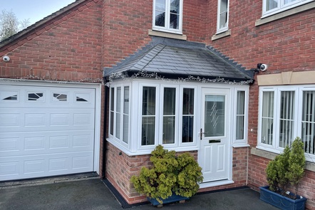 White Composite Door and Porch White Composite Door and Porch,