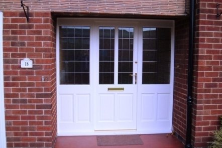 White Hardwood Door & Side Panels White Hardwood Door & Side Panels,