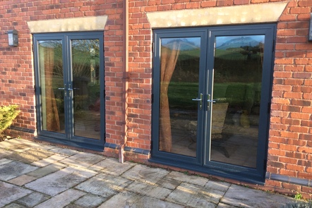 Grey Aluminium French Doors, 