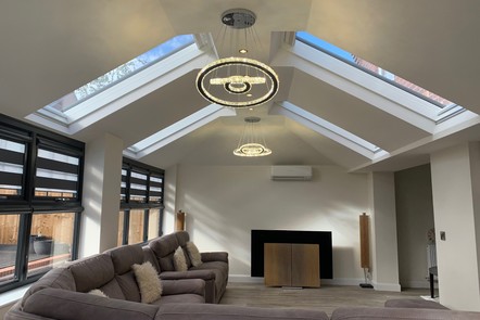 Modern Garden Room with Skylights - Internal View Modern Garden Room with Skylights - Internal View, designed and built by Abbey & Burton Glass in the Derby and Burton areas.