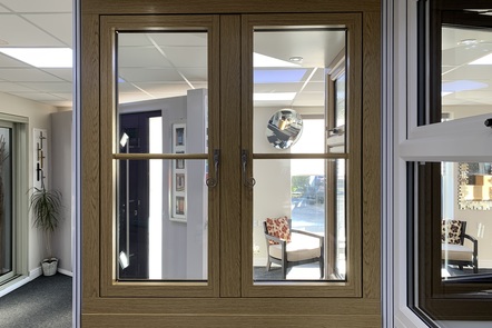 Irish Oak PVCu Flush Fit French Window, 